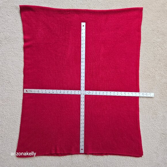 Knit Cashmere Scarf/Wrap Red - Picture 2 of 15